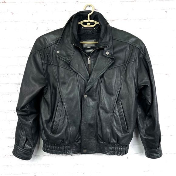 Wilsons Leather Other - •AMAZE |•WILSONS LEATHER•| HEAVY Black Leather Bomber Jacket Thindulate Liner